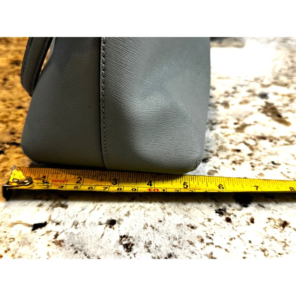 Kate Spade Light Blue Saffiano Leather Dome Satchel Crossbody Bag Gold Hardware